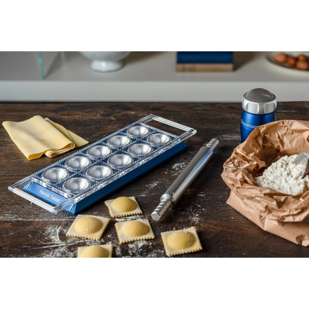 Marcato Ravioli Tablet With Rolling Pin Blue 2 Marcato Ravioli Tablet With Rolling Pin Blue - Image 2