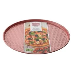 Bakers Delight Cuisson Carbon Steel Non Stick Pizza Crisper Tray 35cm Rose