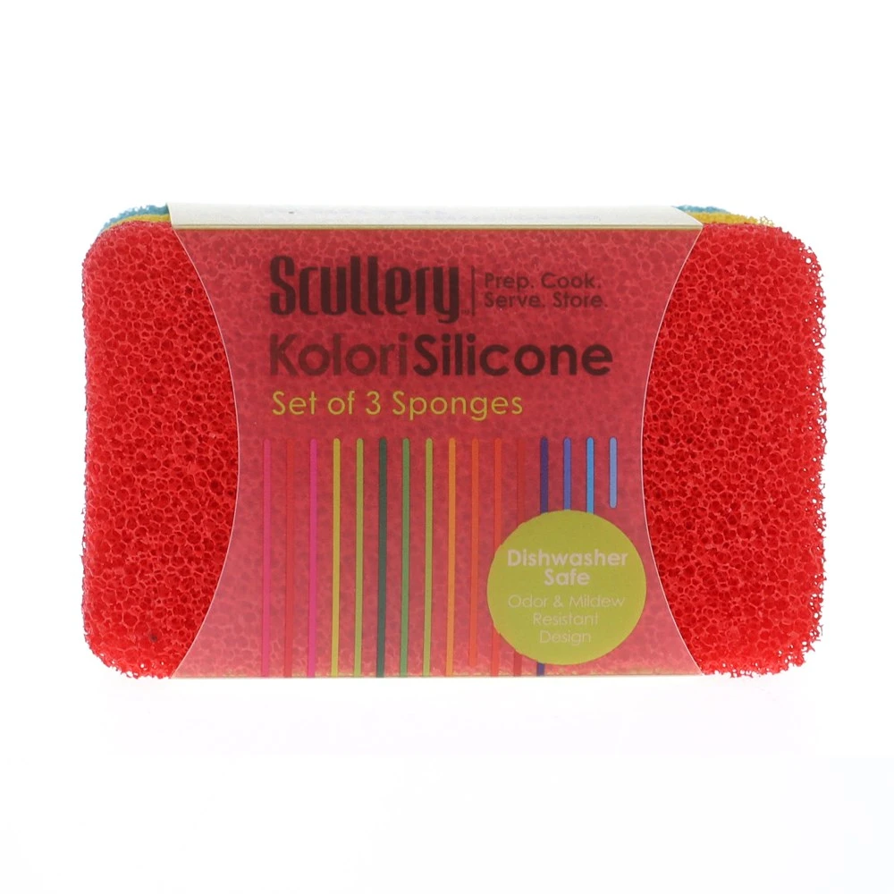 Scullery Kolori Silicone Sponge Set Of 3 1 Scullery Kolori Silicone Sponge Set Of 3