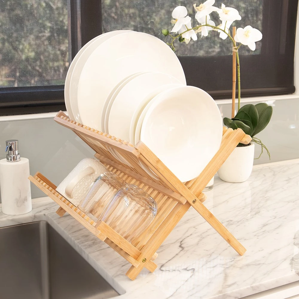 Scullery Bamboo Folding Dish Rack 39.5cm 2 Scullery Bamboo Folding Dish Rack 39.5cm - Image 2