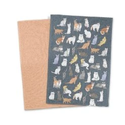 Ambrosia Tea Towel Cat III Set Of 2