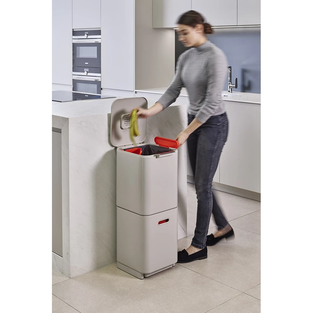 Joseph Joseph Totem Compact Waste Separation Unit 40L Stone 2 Joseph Joseph Totem Compact Waste Separation Unit 40L Stone - Image 2