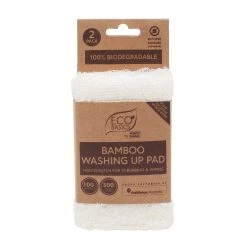 White Magic Eco Basics Bamboo Washing Up Pad Pack Of 2 White