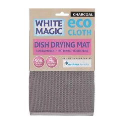 White Magic Eco Cloth Dish Drying Mat Charcoal Grey