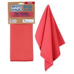 White Magic Tea Towel Coral