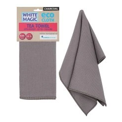 White Magic Eco Cloth Tea Towel Single Pack Charcoal Grey