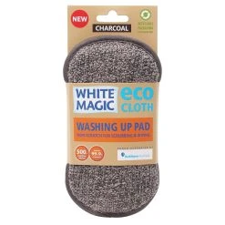 White Magic Eco Cloth Washing Up Scrubbing Pad Charcoal Grey