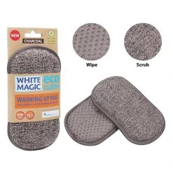 White Magic Eco Cloth Washing Up Scrubbing Pad Charcoal Grey -Breville Sales Store JTY WMMFWPCH 3