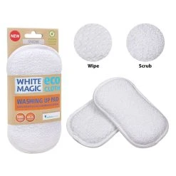 White Magic Eco Cloth Washing Up Scrubbing Pad Snow White -Breville Sales Store JTY WMMFWPS 3
