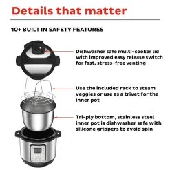 Instant Pot DUO Plus Stainless Steel Multi Cooker 3L -Breville Sales Store KHA 110003701AU 4