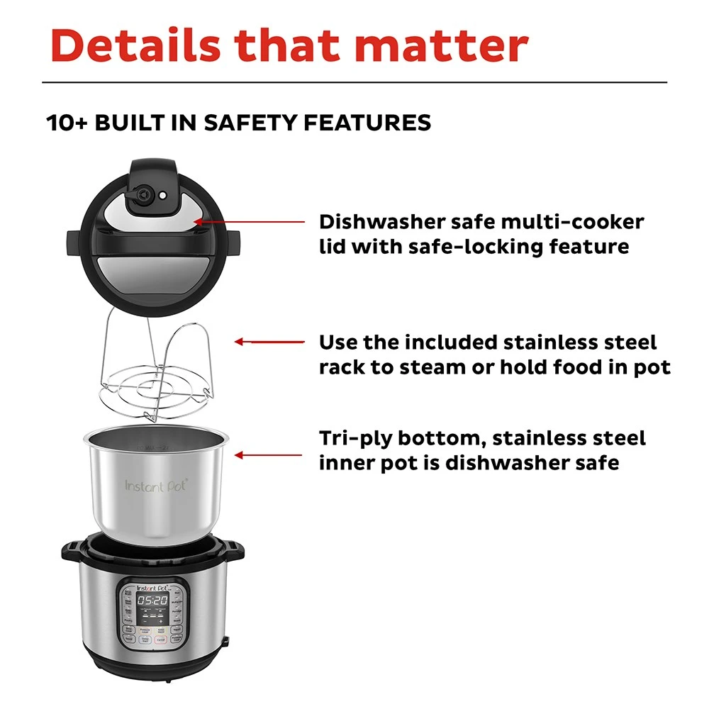 Instant Pot DUO Stainless Steel Multi Cooker 8L 4 Instant Pot DUO Stainless Steel Multi Cooker 8L - Image 4
