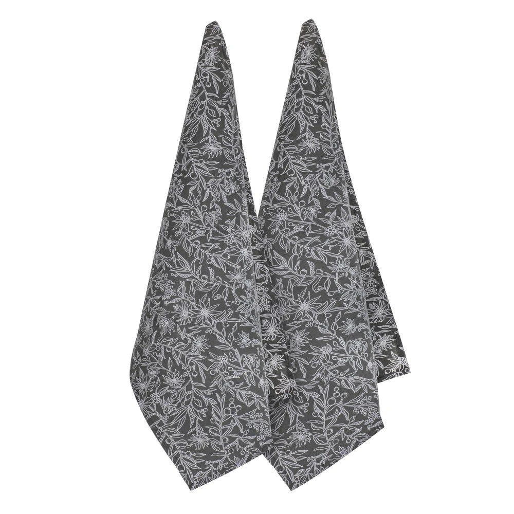 Ladelle Eco Wildflower Set Of 2 Kitchen Towels Sage 1 Ladelle Eco Wildflower Set Of 2 Kitchen Towels Sage