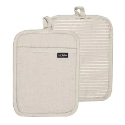 Ladelle Lennox Set Of 2 Pot Holders Stone