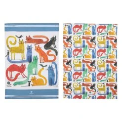 Ashdene Quirky Cats Assorted 2 Pack Of Kitchen Towels