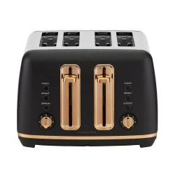 Morphy Richards Ascend Rose Gold 4 Slice Toaster Matte Black