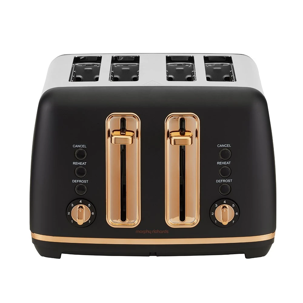 Morphy Richards Ascend Rose Gold 4 Slice Toaster Matte Black 1 Morphy Richards Ascend Rose Gold 4 Slice Toaster Matte Black