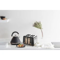 Morphy Richards Ascend Rose Gold 4 Slice Toaster Matte Black 9 Morphy Richards Ascend Rose Gold 4 Slice Toaster Matte Black -Breville Sales Store MOR MRRGT4BLK 5