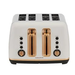 Morphy Richards Ascend Rose Gold 4 Slice Toaster Matte White