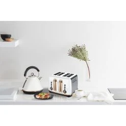 Morphy Richards Ascend Rose Gold 4 Slice Toaster Matte White -Breville Sales Store MOR MRRGT4WTE 3