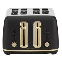 Morphy Richards Ascend Soft Gold 4 Slice Toaster Satin Black