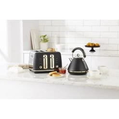 Morphy Richards Ascend Soft Gold 4 Slice Toaster Satin Black -Breville Sales Store MOR MRSGT4B 4