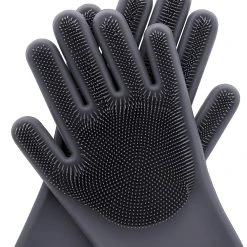 Scruba-Dub Antibacterial Silicone Cleaning Gloves Dove Grey 5 Scruba-Dub Antibacterial Silicone Cleaning Gloves Dove Grey -Breville Sales Store PCP 1032185 3