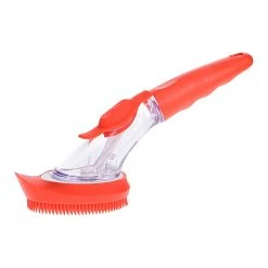 Scruba-Dub Silicone Dish Brush With Soap Dispenser 25cm Ruby Red