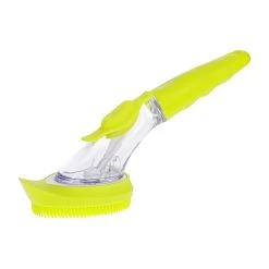 Scruba-Dub Silicone Dish Brush With Soap Dispenser 25cm Lime Green