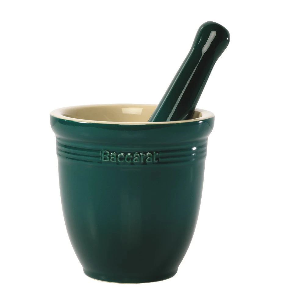 Baccarat Le Connoisseur Mortar & Pestle Teal 1 Baccarat Le Connoisseur Mortar & Pestle Teal