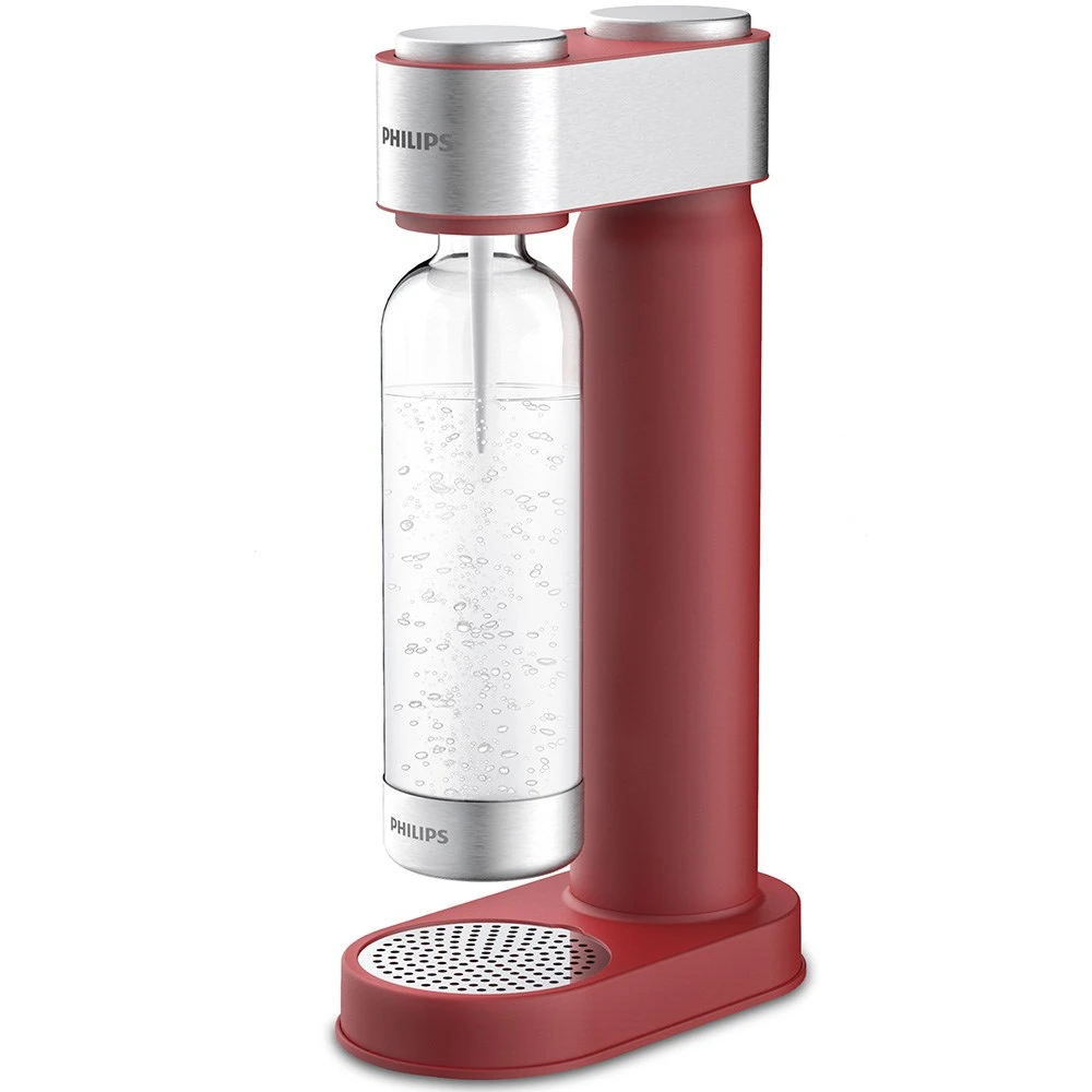 Philips GoZero Soda Maker With 1L Bottle Red 1 Philips GoZero Soda Maker With 1L Bottle Red