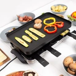 Swissmar Valais 8-Person Raclette Party Grill With Reversible Grill Plate Silver Base -Breville Sales Store SAH 75901 4