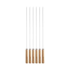 Tramontina Churrasco 6 Piece BBQ Skewer Set With Wooden Handles 50cm